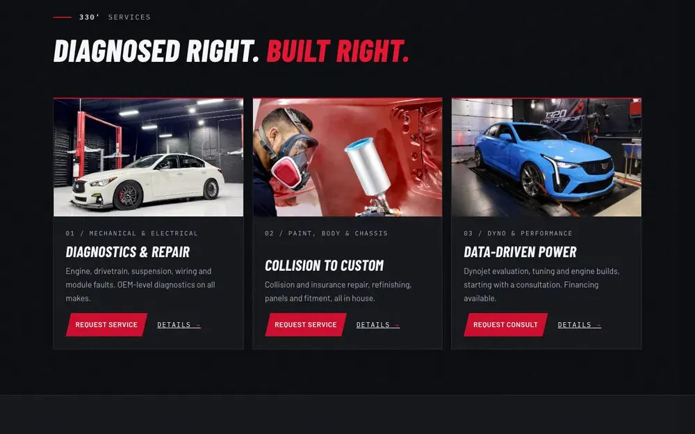 Website we designed and built for 1320 Motorsport, launching soon