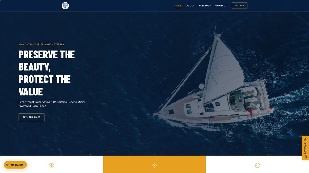 Website we designed and built for Correct Reflect, Yacht Care