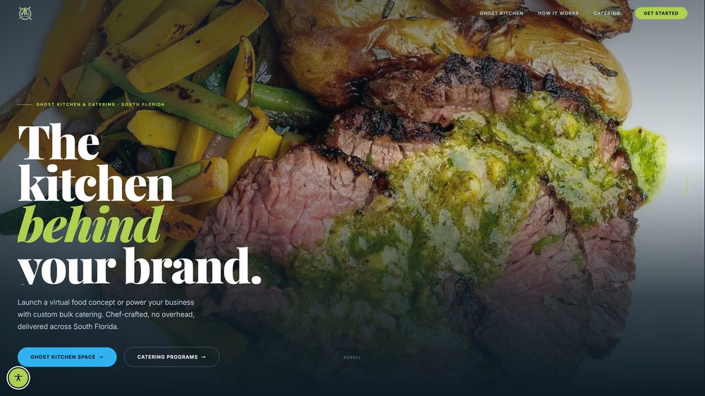 Website we designed and built for FTG Kitchen, Ghost Kitchen & Catering