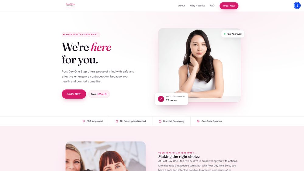 Website we designed and built for Post Day One Step, Health & Wellness