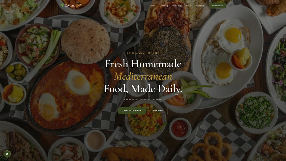 Website we designed and built for Zaytona Grill, Mediterranean Kitchen