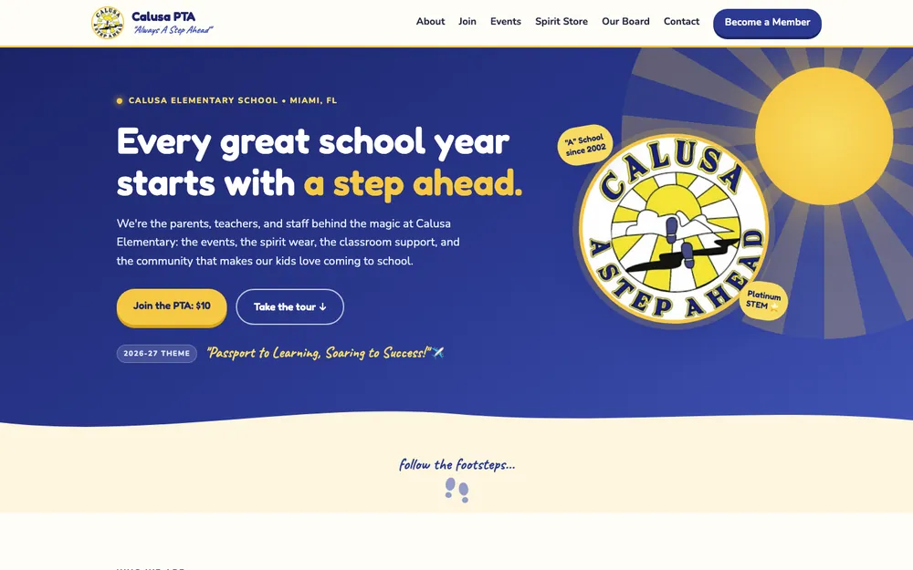 Website we designed and built for Calusa PTA