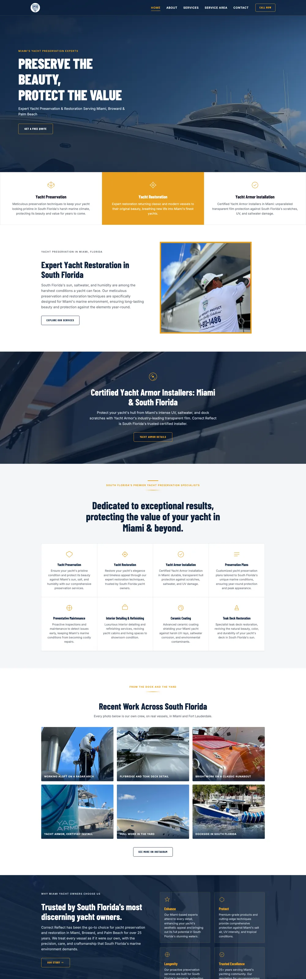 Sitio web de Correct Reflect, diseñado y construido por ThatsKrispy