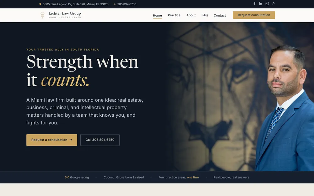 Website we designed and built for Lichter Law Group