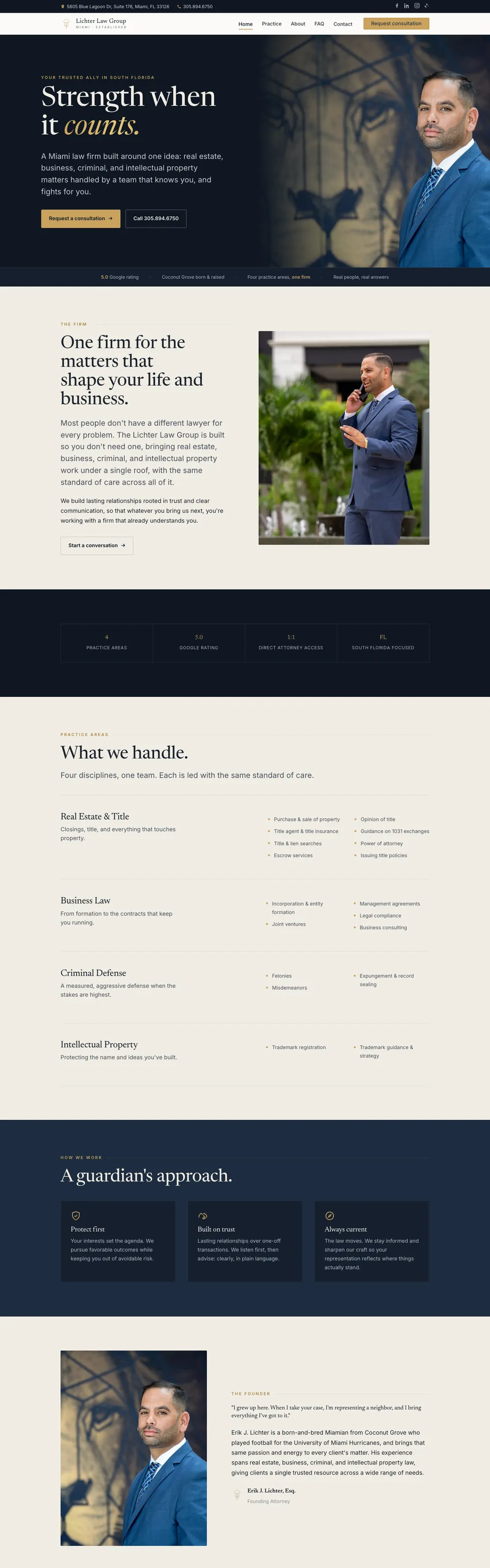Sitio web que diseñamos y construimos para The Lichter Law Group