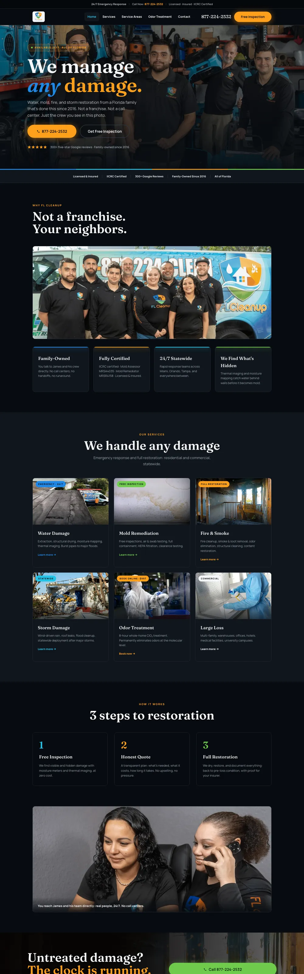 Sitio web que diseñamos y construimos para FL Cleanup, muy pronto