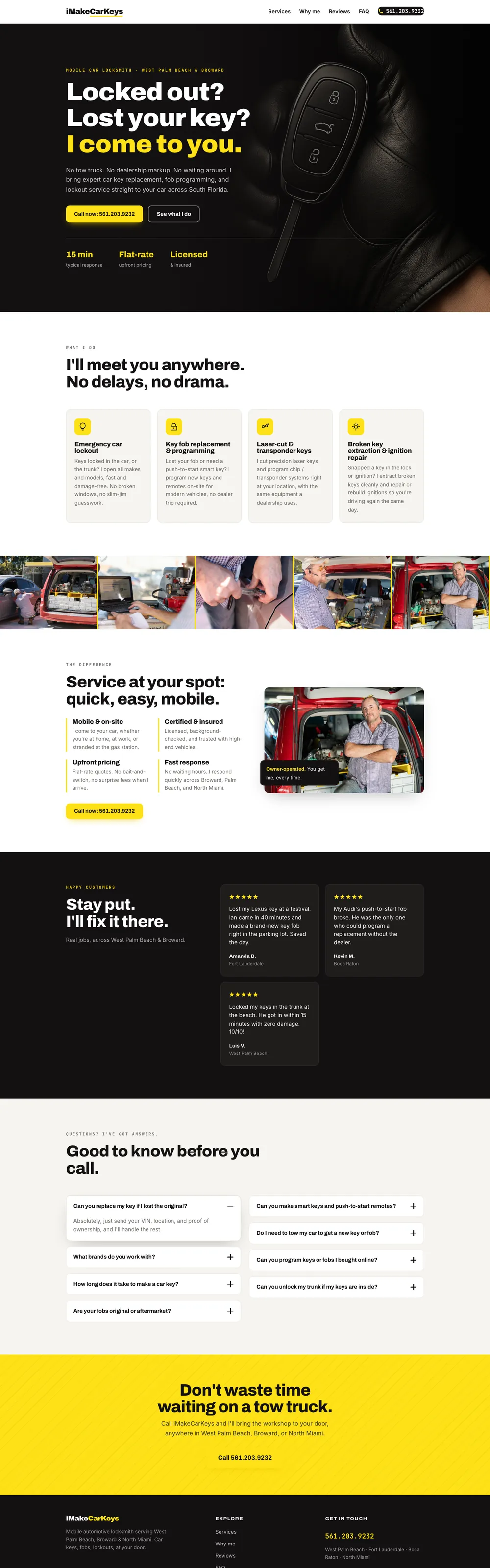 Sitio web que diseñamos y construimos para I Make Car Keys