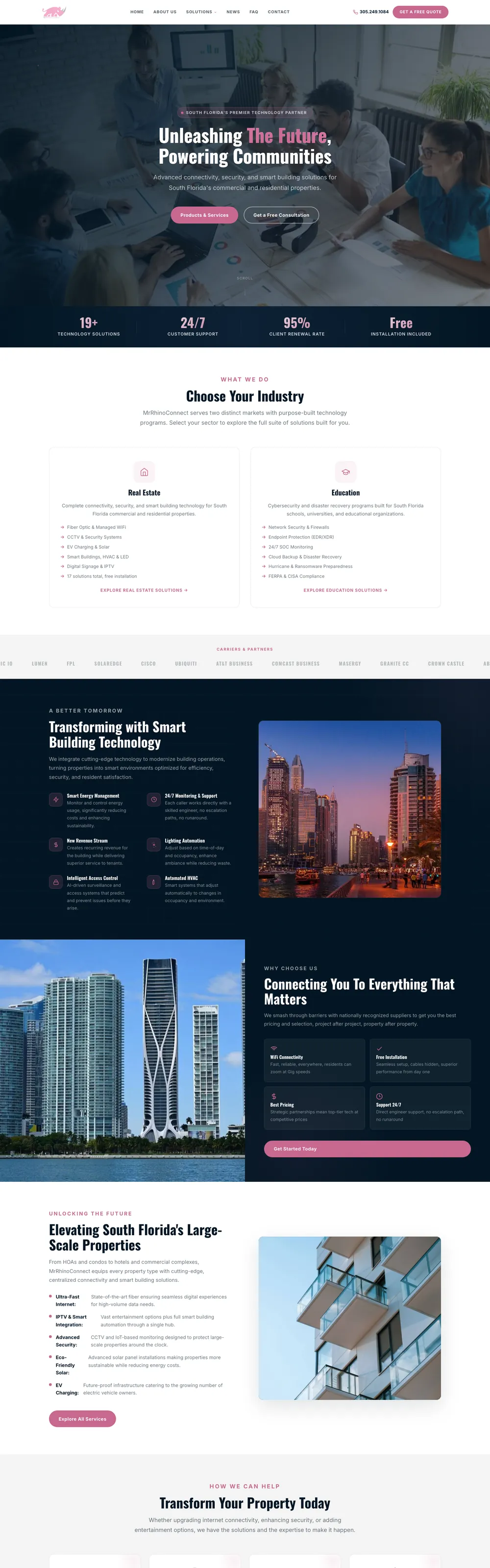 Sitio web que diseñamos y construimos para Mr. Rhino Connect