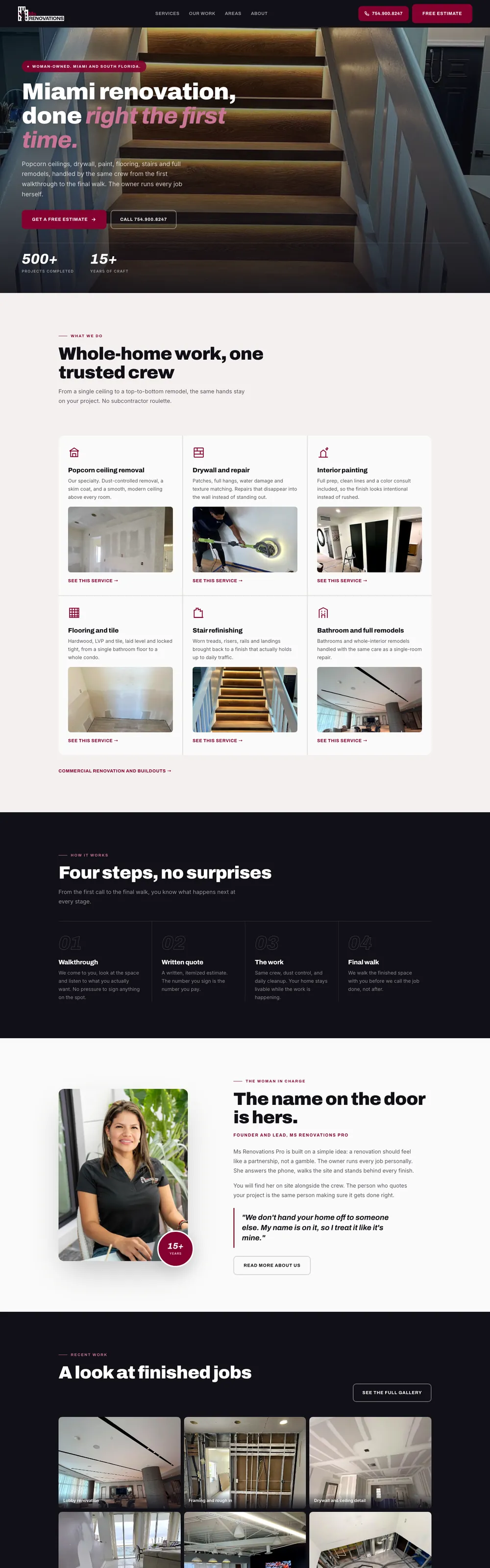 Sitio web que diseñamos y construimos para Ms Renovations Pro