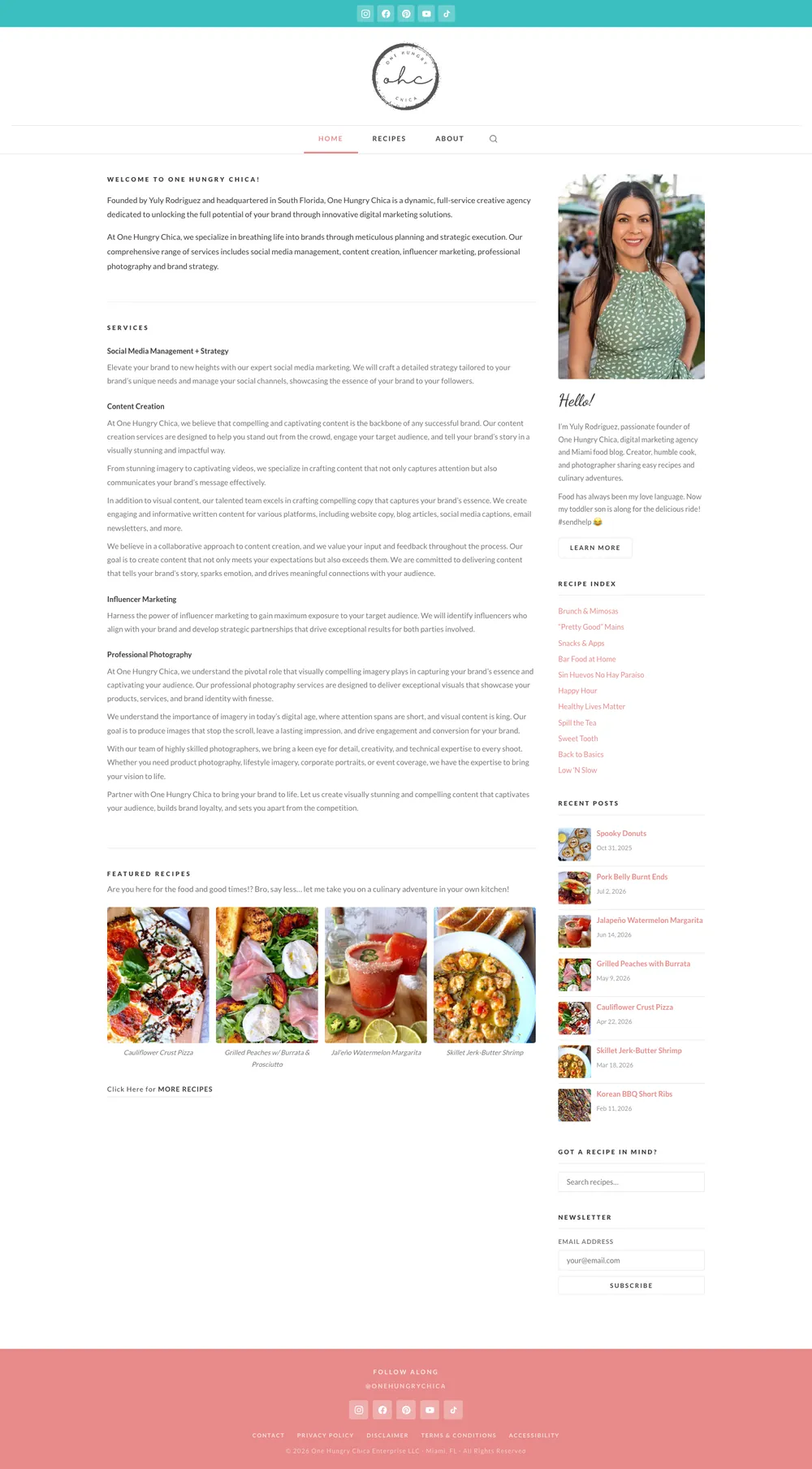 Sitio web que diseñamos y construimos para One Hungry Chica