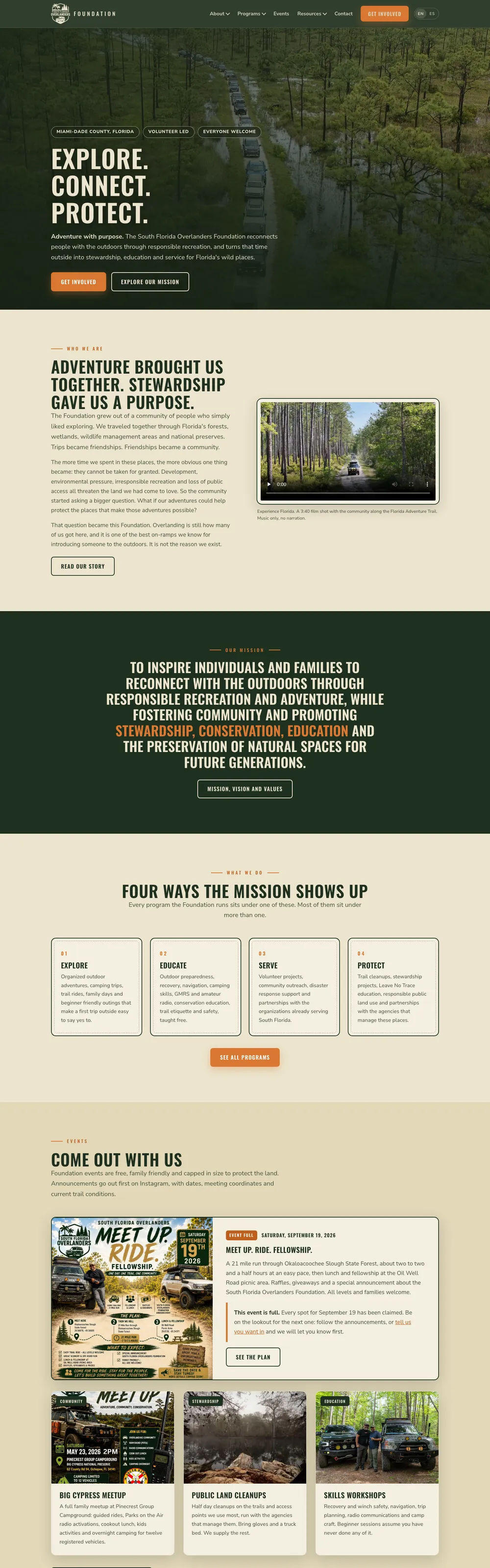 Sitio web que diseñamos y construimos para SOFLO Overlander