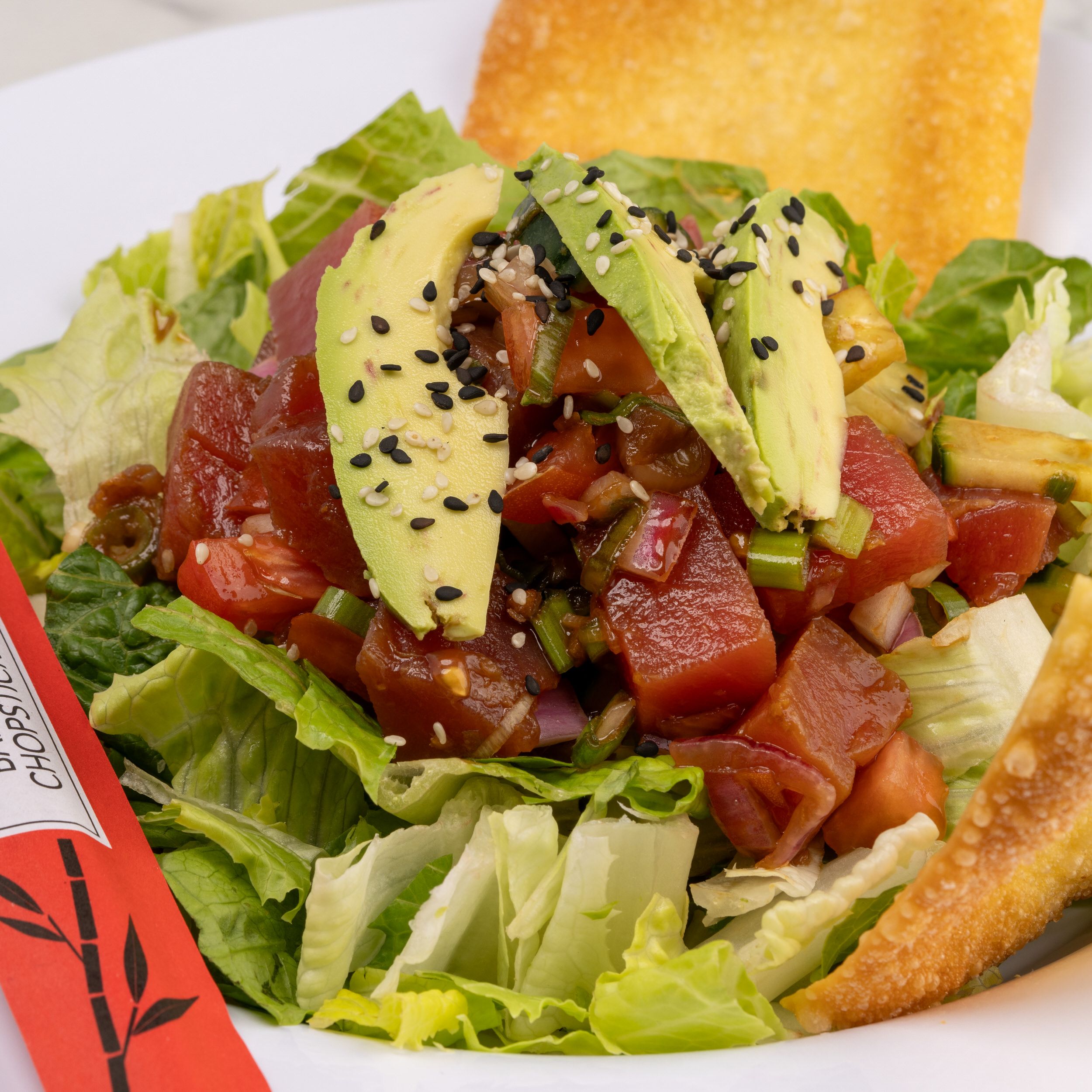 Avocado toast sandwich on a wood board