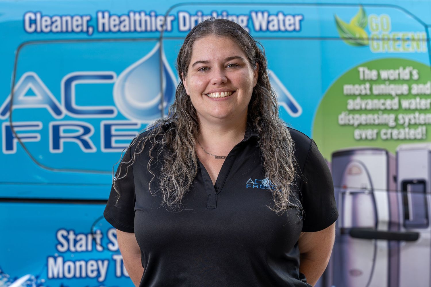 An Acqua Fresca team member at work, photographed for their ads