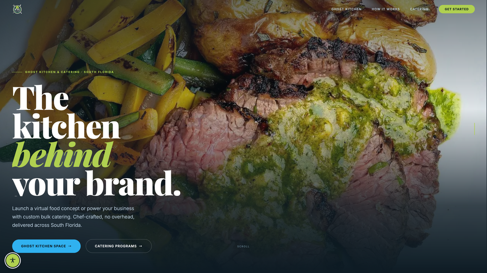 Website we designed and built for FTG Kitchen, Ghost Kitchen & Catering