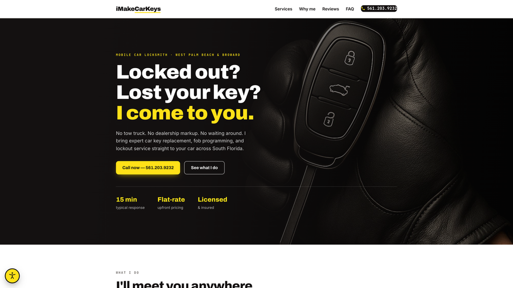 Website we designed and built for I Make Car Keys, Mobile Locksmith