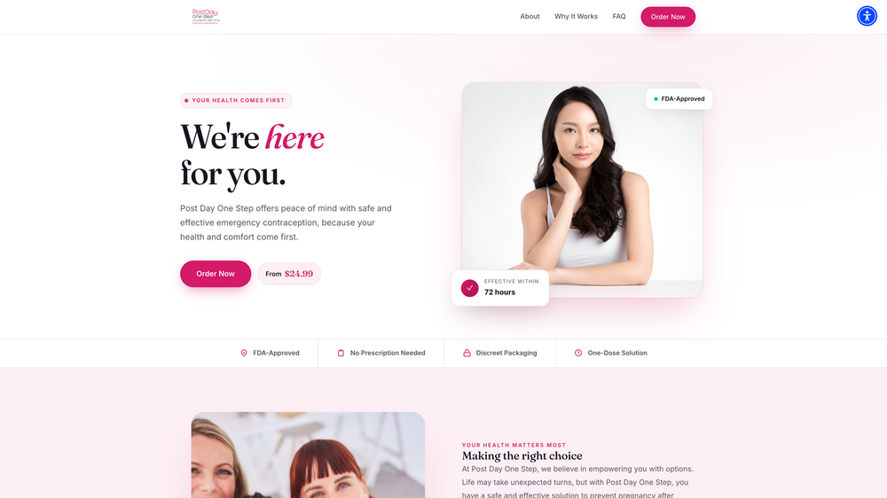 Website we designed and built for Post Day One Step, Health & Wellness
